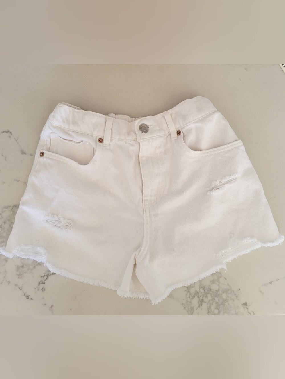 Zara Kids White Denim Shorts Size 13-14
